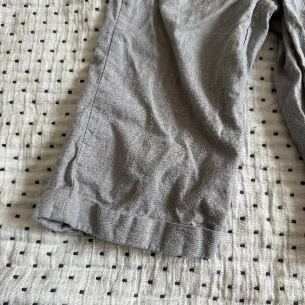 Janie And Jack Pants Wide Leg PaperBag Waist Gray Cuffed Ruffle Girl 3 3T